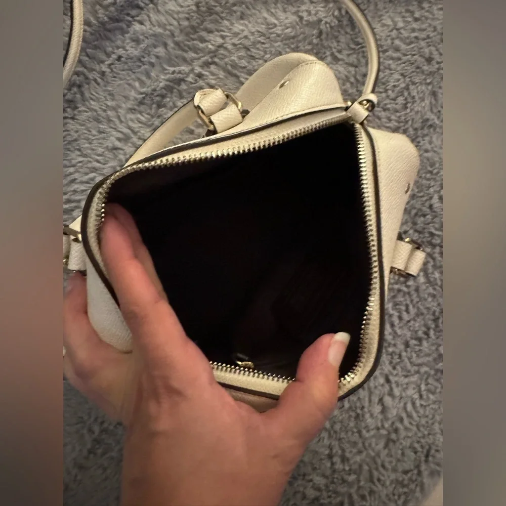 COACH Mini Bennett White Leather Handbag